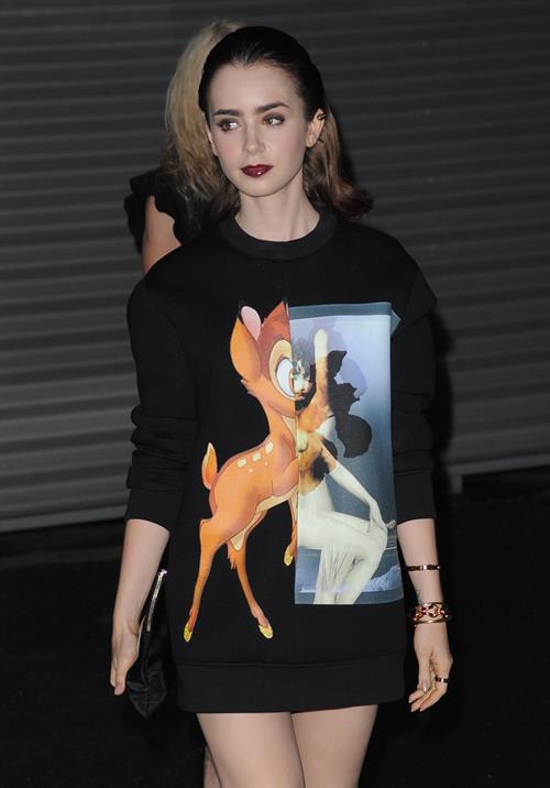 Lily Collins Givenchy Show Fashion Week 9/29/13