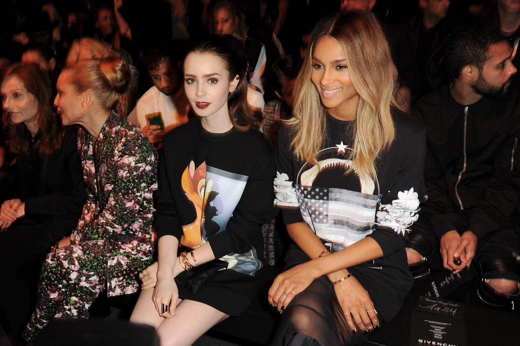 Lily Collins Givenchy Show Fashion Week 9/29/13
