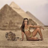 Uldouz Wallace in a bikini