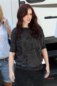 Lily Collins On a break from filming her new movie The Mortal Instruments City of Bones in Toronto