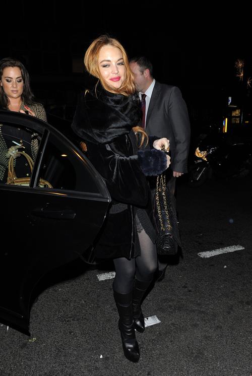 Lindsay Lohan Outside China Tang restaurant in London - Jan 4, 2013