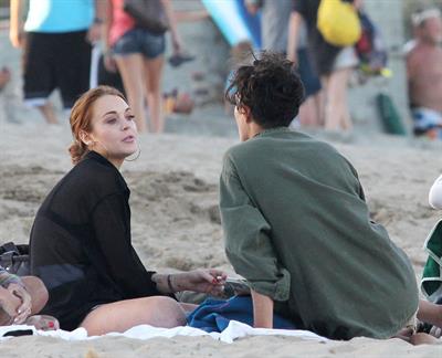 Lindsay Lohan - arriving to the beach in Malibu - August 12, 2012