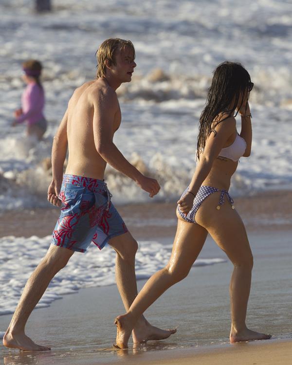 Lucy Hale On the Beach with her boyfriend Graham Rogers and friends, Hawaii, on June 6, 2013