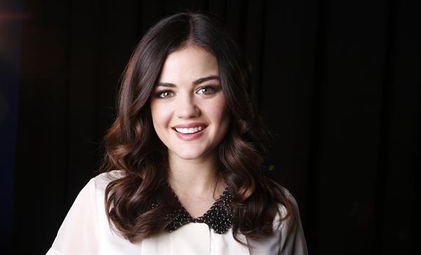 Lucy Hale posing for Carlo Allegri portraits in New York City - November 20, 2012 
