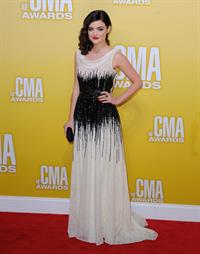 Lucy Hale 46th annual CMA awards in Nashville 11/1/12