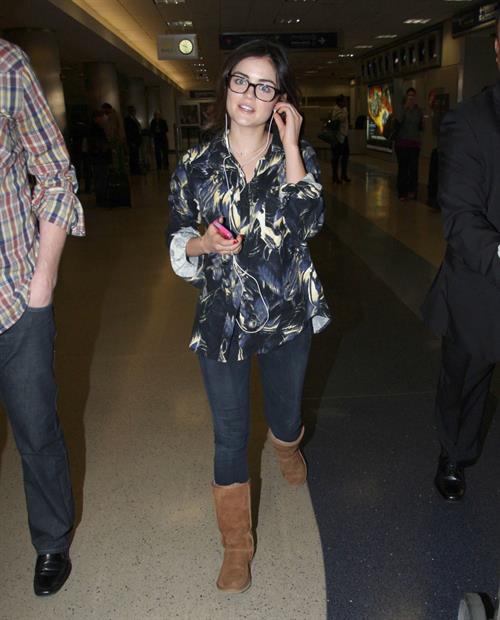 Lucy Hale arriving at LAX