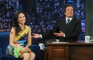 Lucy Liu Late Night with Jimmy Fallon in NYC 1/29/13 