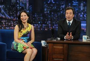 Lucy Liu Late Night with Jimmy Fallon in NYC 1/29/13 