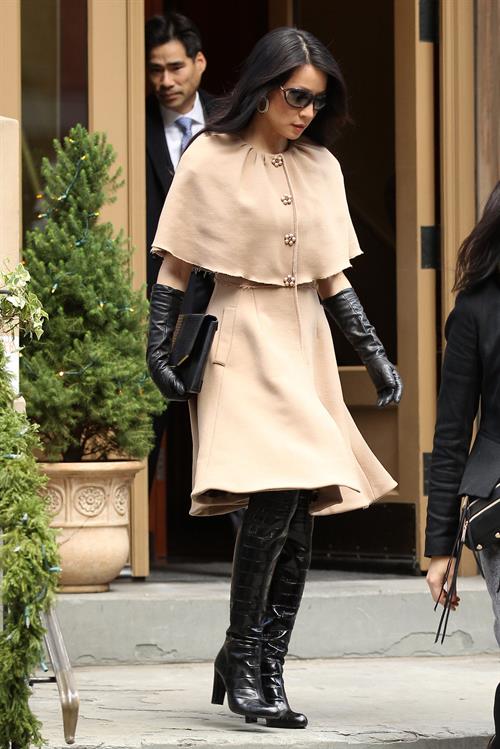 Lucy Liu leaving her apartment in NYC 12/13/12 