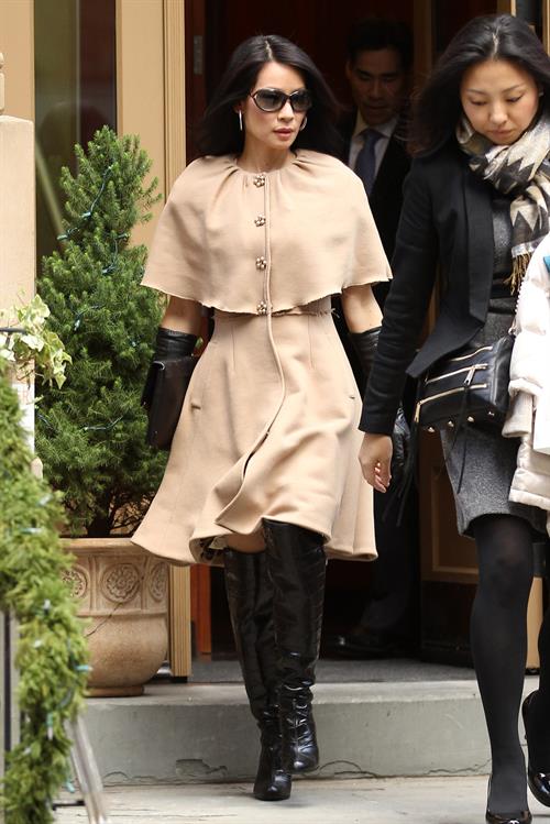 Lucy Liu leaving her apartment in NYC 12/13/12 