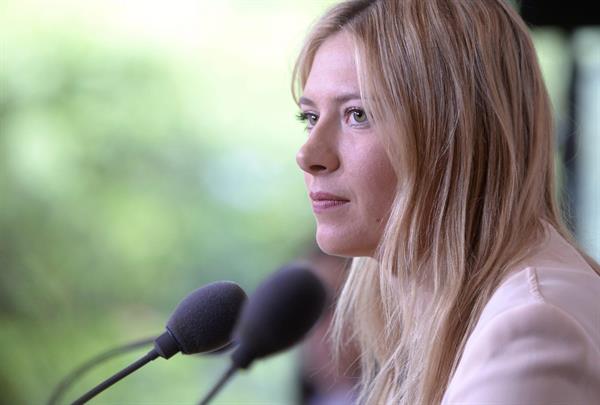 Maria Sharapova Speaks during a press conference at the Roland Garros May 24, 2013 
