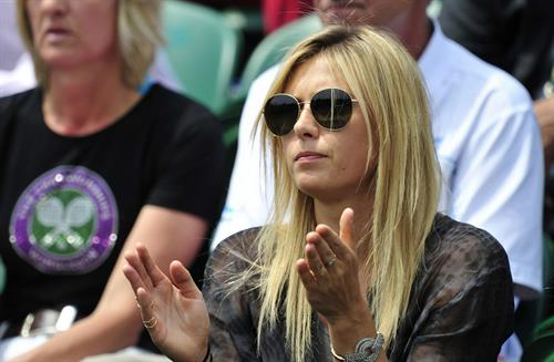 Maria Sharapova Watches her boyfriend Day 4 of the Wimbledon Tennis Championships June 27, 2013 