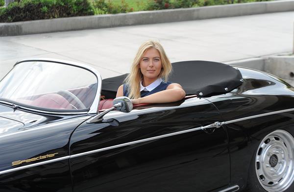 Maria Sharapova Porsche photoshoot in Manhattan Beach, California on July 11, 2013 