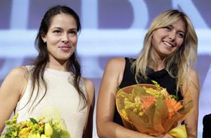 Maria Sharapova attends a press conference to present Saturday's exhibition match Milan November 30, 2012 