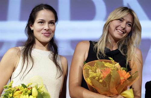 Maria Sharapova attends a press conference to present Saturday's exhibition match Milan November 30, 2012 