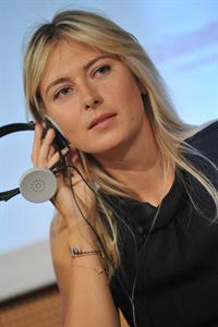 Maria Sharapova attends a press conference to present Saturday's exhibition match Milan November 30, 2012 