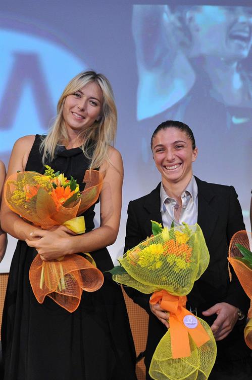 Maria Sharapova attends a press conference to present Saturday's exhibition match Milan November 30, 2012 