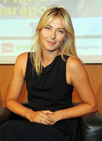 Maria Sharapova attends a press conference to present Saturday's exhibition match Milan November 30, 2012 