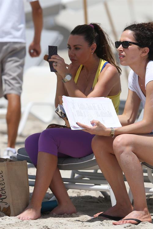 Michelle Heaton Filming a fitness show on Miami Beach, Florida (May 21, 2013) 
