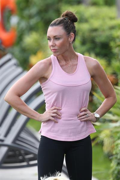 Michelle Heaton Filming a fitness show on Miami Beach, Florida (May 21, 2013) 