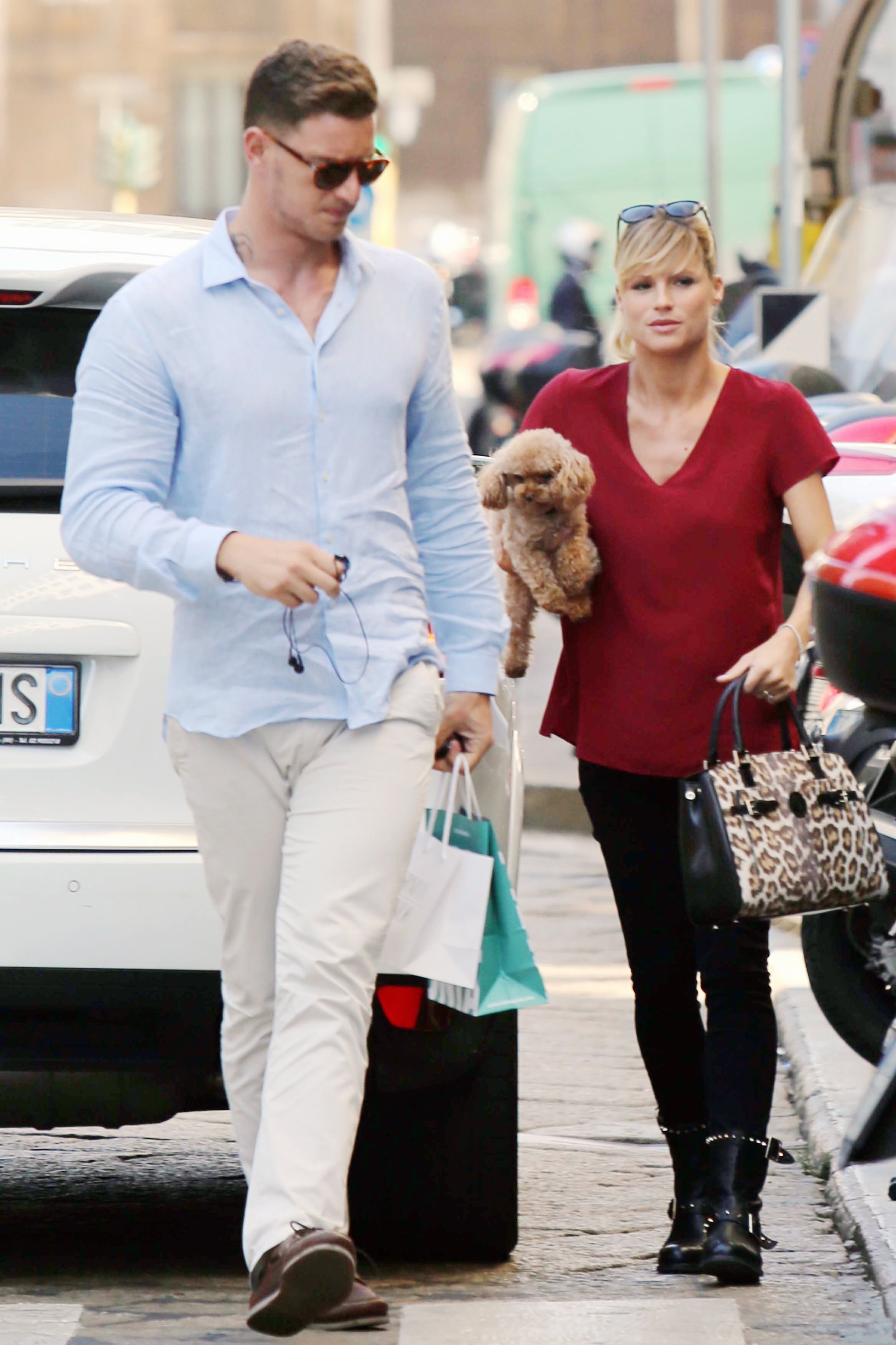 Michelle Hunziker Pictures Michelle Hunziker Out Shopping in Milan 12.09.13