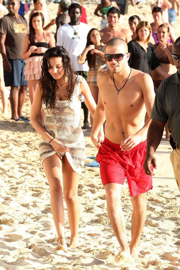 Michelle Keegan beach candids in Barbados December 30, 2011