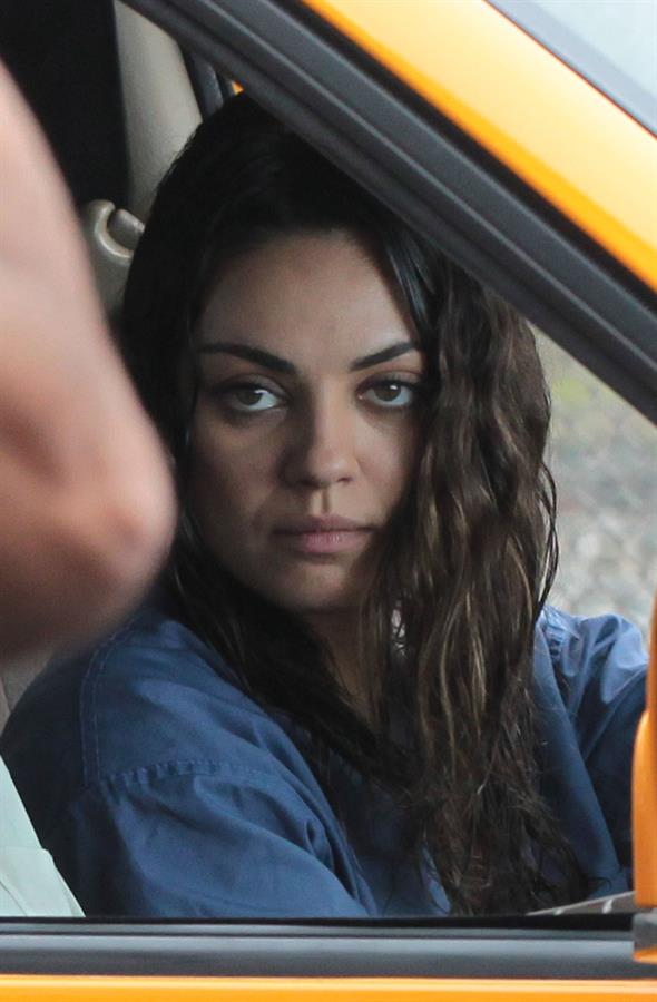 Mila Kunis on the set of ''The Angriest Man in Brooklyn'' October 4, 2012 