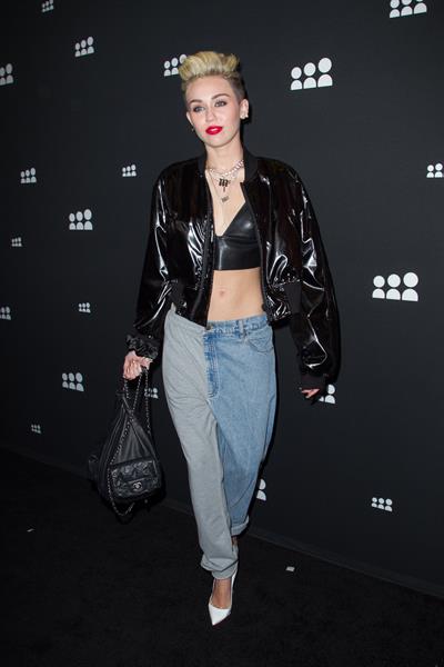 Miley Cyrus Attends the Myspace relaunch at The El Rey Theater in Los Angeles on June 12, 2013