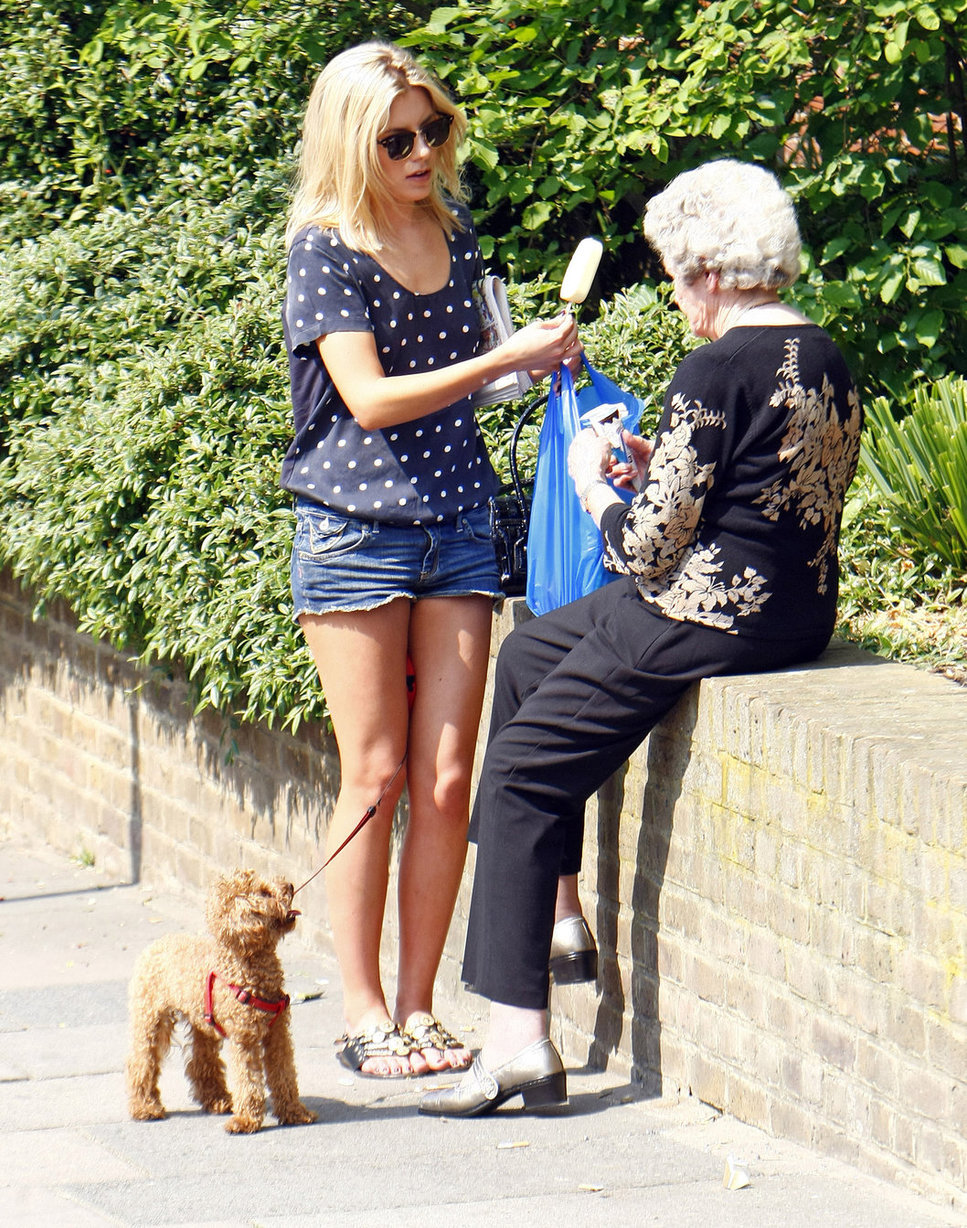 Mollie King London candids April 23, 2011 
