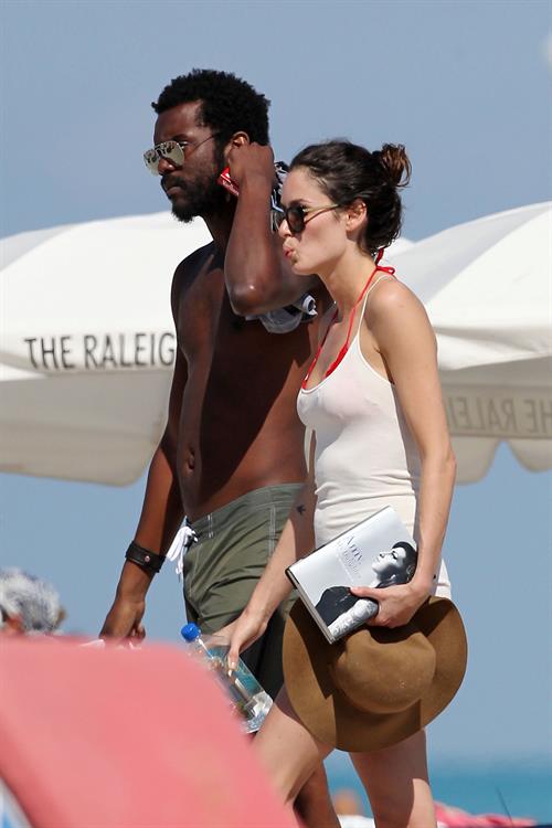 Nicole Trunfio bikini candids in Miami Beach 11/1/12