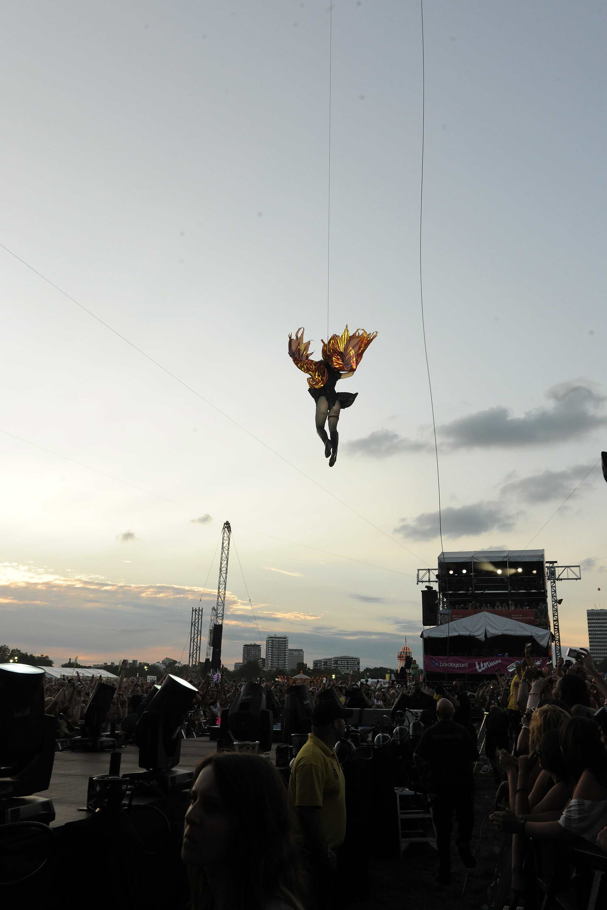 Alecia Moore (Pink) performing at the O2 Wireless festival in London on July 2, 2011