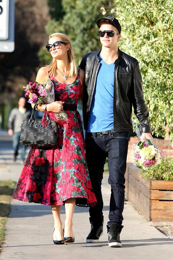 Paris Hilton and River Viiperi get in the mood for Valentine's Day with a romantic shopping trip in LA 2/11/13 