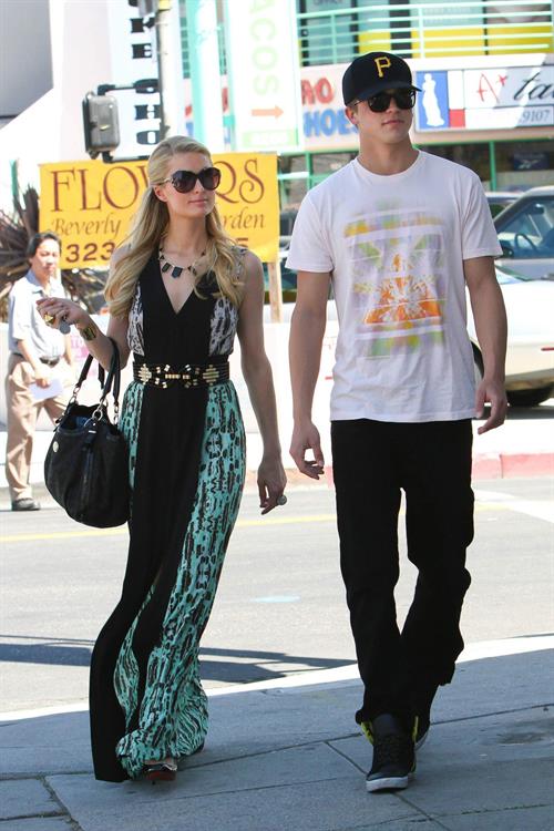 Paris Hilton stops by Anastasia Spa in Beverly Hills, California April 10, 2013 