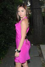 Rachel Fox posing in a pink dress in LA 11/26/12 