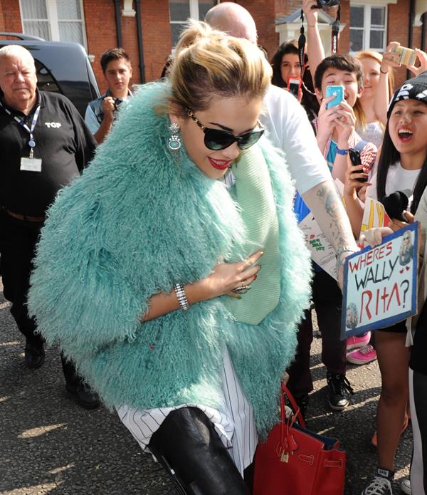 Rita Ora - Arriving to BBC Maida Vale Studios in London August 10, 2012