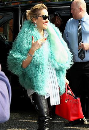Rita Ora - Arriving to BBC Maida Vale Studios in London August 10, 2012