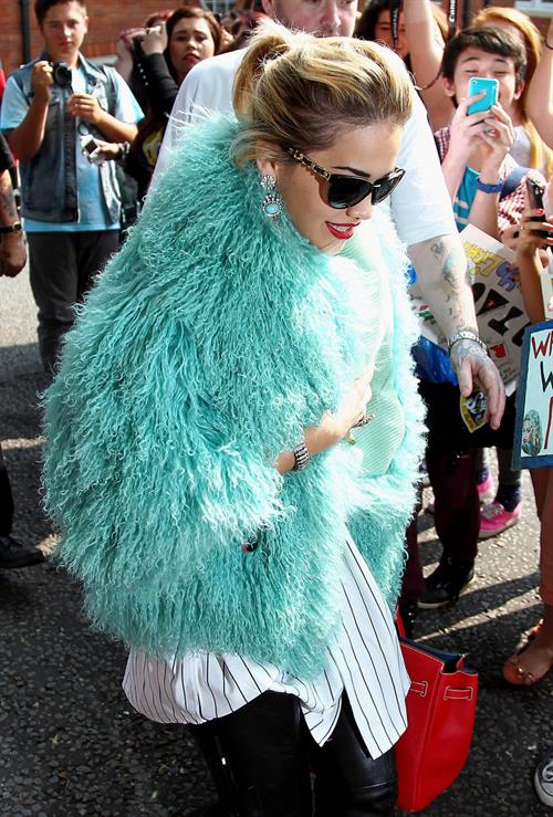 Rita Ora - Arriving to BBC Maida Vale Studios in London August 10, 2012