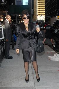 Salma Hayek Outside Ed Sullivan Theater for Letterman - October 10, 2012 