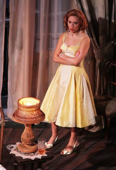 Scarlett Johansson makes her debut in 'Cat On A Hot Tin Roof' on Broadway in New York December 20, 2012 