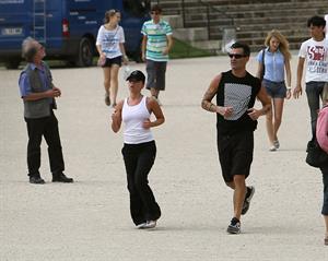Scarlett Johansson - Jogging in the Jardin du Luxembourg in Paris on August 20, 2012
