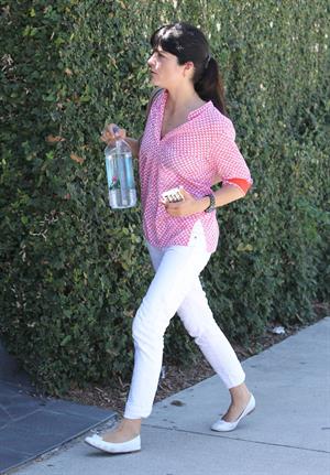 Selma Blair in red and white in Beverly Hills August 24, 2012
