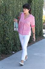 Selma Blair in red and white in Beverly Hills August 24, 2012