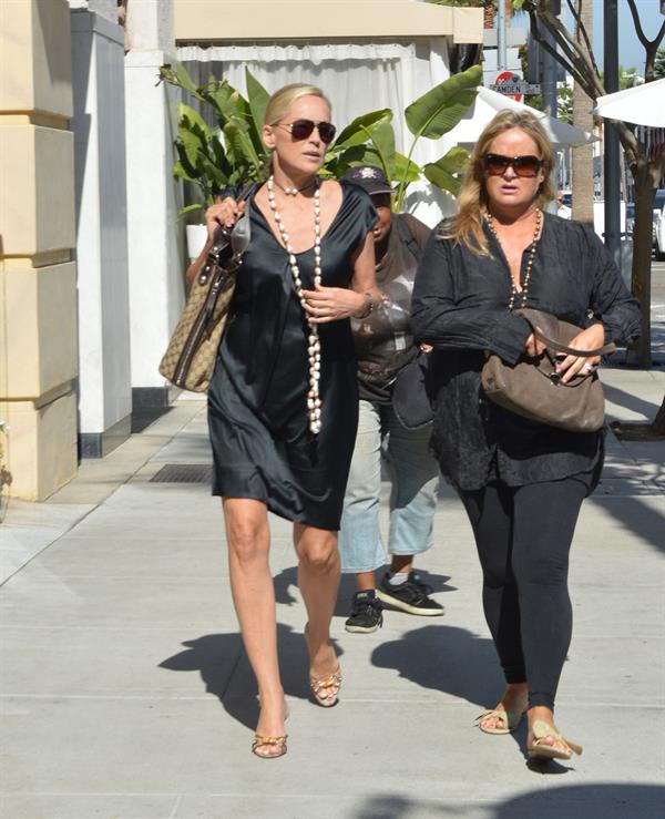 Sharon Stone leaves Villa Blanca restaurant in Beverly Hills October 2, 2012 