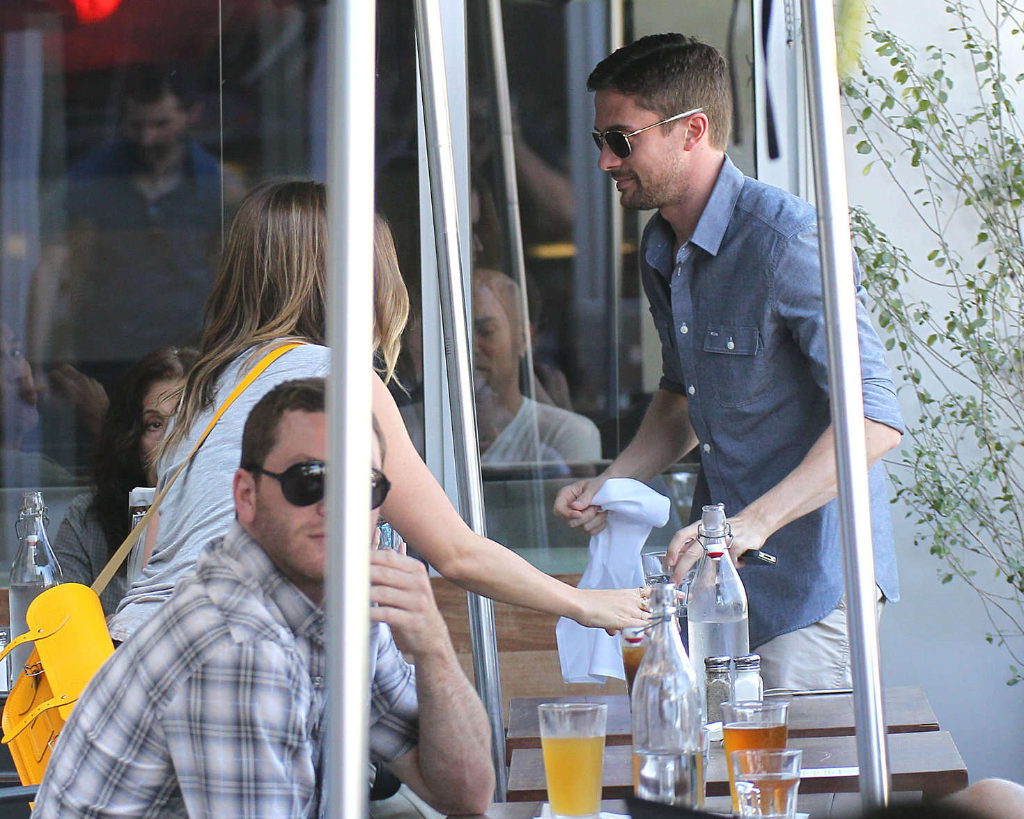 Sophia Bush and Topher Grace Have Lunch Together on July 27, 2012, Los Angeles, California