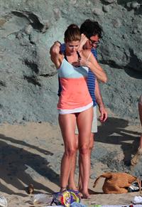 Stephanie Seymour bikini candids on the beach in St. Barts 12/31/12 