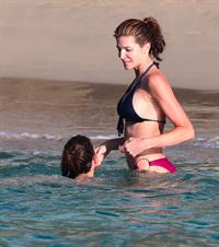 Stephanie Seymour bikini candids on the beach in St. Barts 12/31/12 
