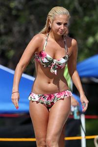 Tulisa Contostavlos in a bikini on the beach in Honolulu July 31, 2012