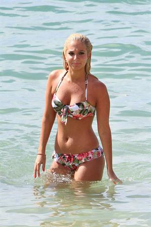 Tulisa Contostavlos in a bikini on the beach in Honolulu July 31, 2012