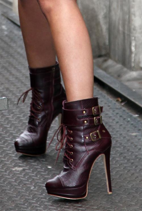 Tulisa Contostavlos outside BBC Radio One in London October 3, 2012 