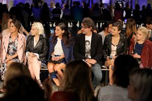 Victoria Justice at the Rebecca Minkoff fashion show during Mercedes-Benz Fashion Week Spring 2015 on September 5, 2014